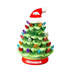 8" LED Ceramic Christmas Tree, University of Arkansas - Collegiate Home