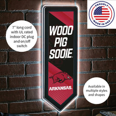 LED Wall Decor, Pennant, University of Arkansas - Collegiate Home