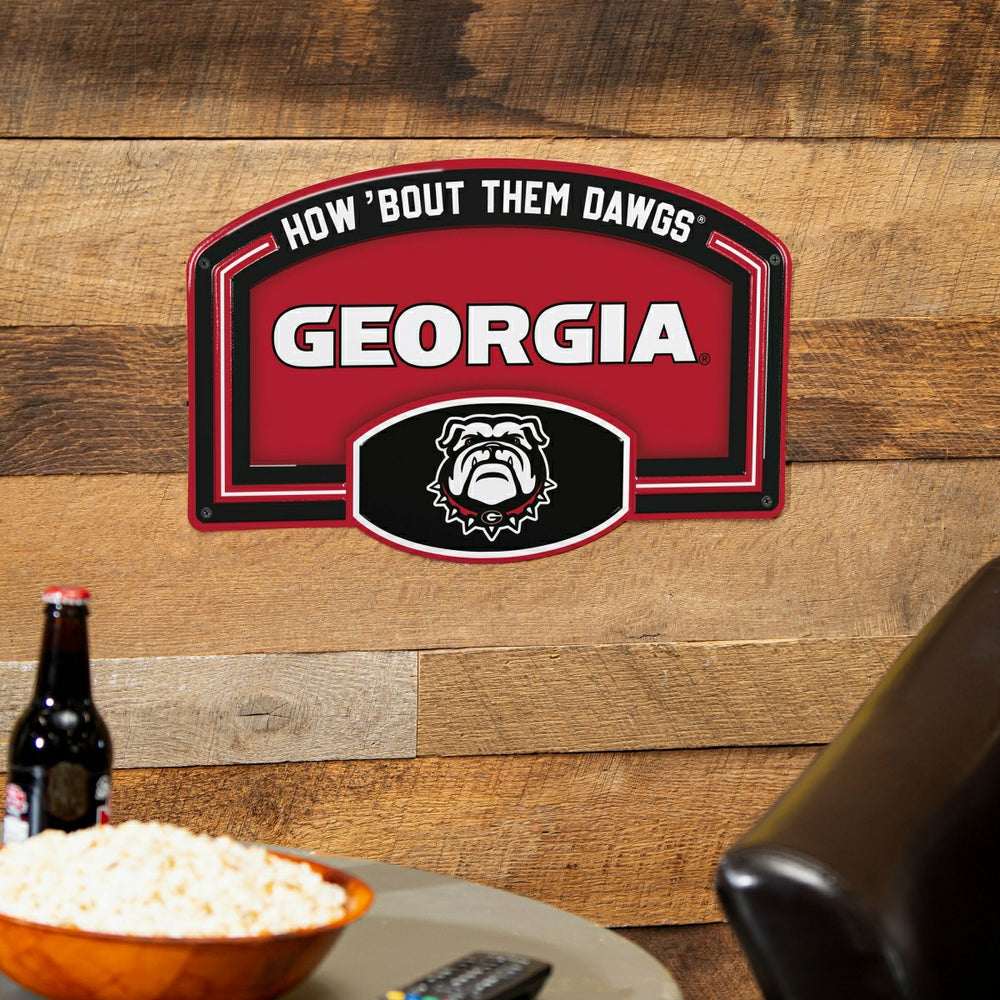 University of Georgia USA Embossed Steel Wall Sign, 11" x 17" - Collegiate Home