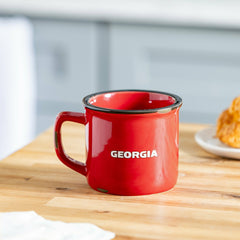 University of Georgia Ceramic Camp Cup with Enamel Finish, 14oz - Collegiate Home