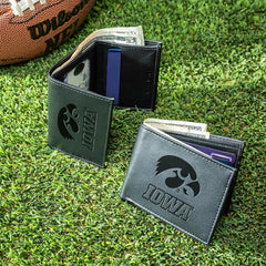 University of Iowa, Bi-Fold and Tri-Fold Wallet Gift Set, Black - Collegiate Home