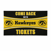 28" x 16" PVC Trapper Mat, Come Back with Tickets, University of Iowa - Collegiate
