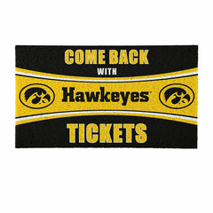 28" x 16" PVC Trapper Mat, Come Back with Tickets, University of Iowa - Collegiate