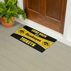 28" x 16" PVC Trapper Mat, Come Back with Tickets, University of Iowa - Collegiate