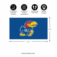Full Color PVC Mat, 16" x 28", University of Kansas - Collegiate