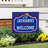 University of Kansas Coroplast Yard Sign, "Fans Welcome" - Collegiate Home