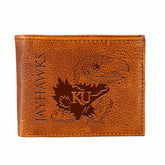 University of Kansas, Embossed 100% Genuine Tumbled Leather Passcase B - Collegiate Home
