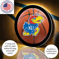 LED Wall Decor, Round, Med, Kansas Basketball - Collegiate Home