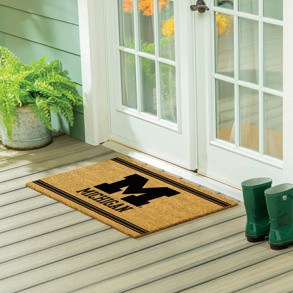 University Of Michigan Large One Color Coir Mat, 36"x24" - Collegiate