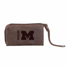 Wristlet Wallet, Brown, University Of Michigan - Collegiate Home