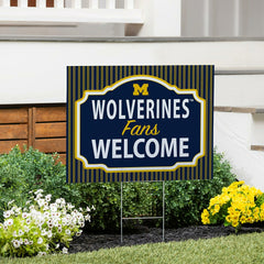 University Of Michigan Coroplast Yard Sign, "Fans Welcome" - Collegiate Home