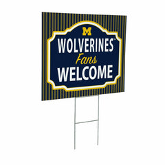 University Of Michigan Coroplast Yard Sign, "Fans Welcome" - Collegiate Home