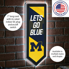 LED Wall Decor, Pennant, University Of Michigan - Collegiate Home