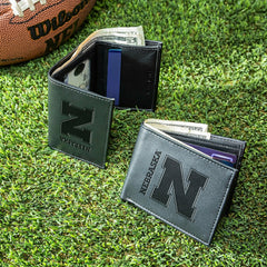 University of Nebraska, Bi-Fold and Tri-Fold Wallet Gift Set, Black - Collegiate Home