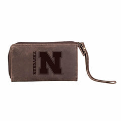 Wristlet Wallet, Brown, University of Nebraska - Collegiate Home