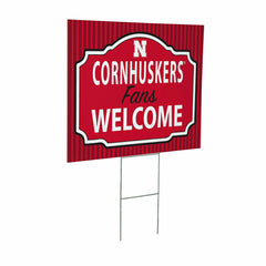 University of Nebraska Coroplast Yard Sign, "Fans Welcome" - Collegiate Home