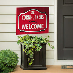 University of Nebraska Coroplast Yard Sign, "Fans Welcome" - Collegiate Home