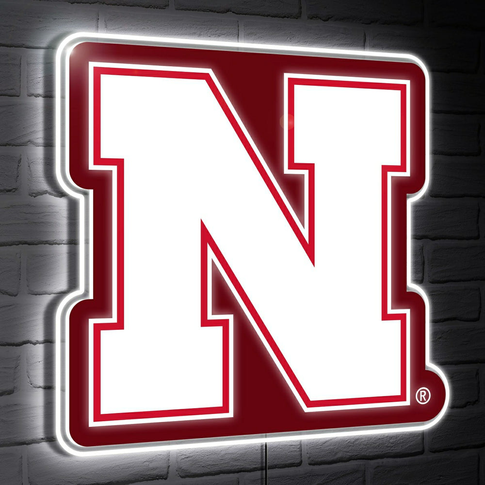 Nebraska LED Wall Decor, Glazelite, Logo - Collegiate Home