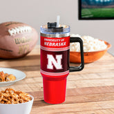 40oz Stainless Steel Canyon Cup w/ Straw, University of Nebraska - Collegiate Home