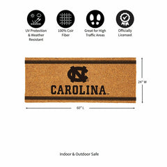 University of North Carolina Extra Large One Color Coir Mat, 60"x24" - Collegiate