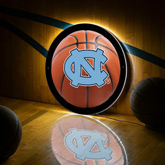 LED Wall Decor, Round, Med, UNC, Basketball - Collegiate Home