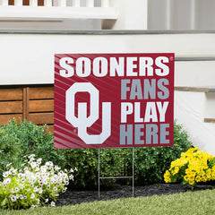 University of Oklahoma Coroplast Yard Sign "Fans Play Here" - Collegiate Home