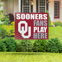 University of Oklahoma Coroplast Yard Sign "Fans Play Here" - Collegiate Home