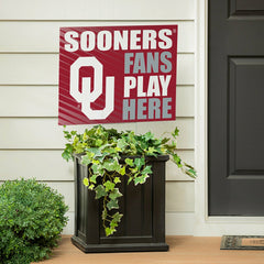University of Oklahoma Coroplast Yard Sign "Fans Play Here" - Collegiate Home