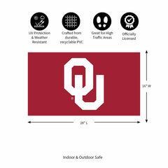 Full Color PVC Mat, 16" x 28", University of Oklahoma - Collegiate