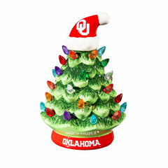 8" LED Ceramic Christmas Tree, University of Oklahoma - Collegiate Home