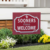 University of Oklahoma Coroplast Yard Sign, "Fans Welcome" - Collegiate Home