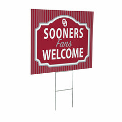 University of Oklahoma Coroplast Yard Sign, "Fans Welcome" - Collegiate Home