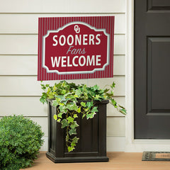 University of Oklahoma Coroplast Yard Sign, "Fans Welcome" - Collegiate Home