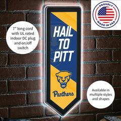 LED Wall Decor, Pennant, University of Pittsburgh - Collegiate Home