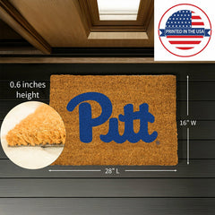 Coir Mat, 16"x28", University of Pittsburgh - Collegiate