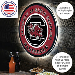 LED Wall Decor, Round, University of South Carolina - Collegiate Home
