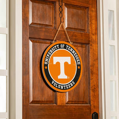 University of Tennessee Round Door Décor with Hanging Rope, 18x18 - Collegiate Home