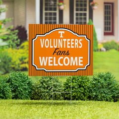 University of Tennessee Coroplast Yard Sign, "Fans Welcome" - Collegiate Home