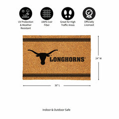 University of Texas Large One Color Coir Mat, 36"x24" - Collegiate