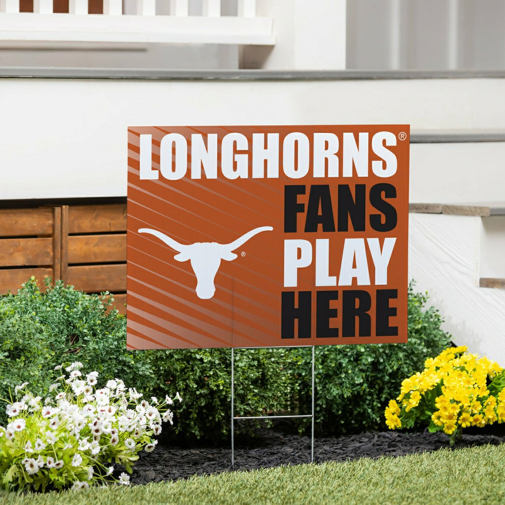 University of Texas Coroplast Yard Sign "Fans Play Here" - Collegiate Home