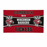 28" x 16" PVC Trapper Mat, Come Back with Tickets, University of Wisco - Collegiate