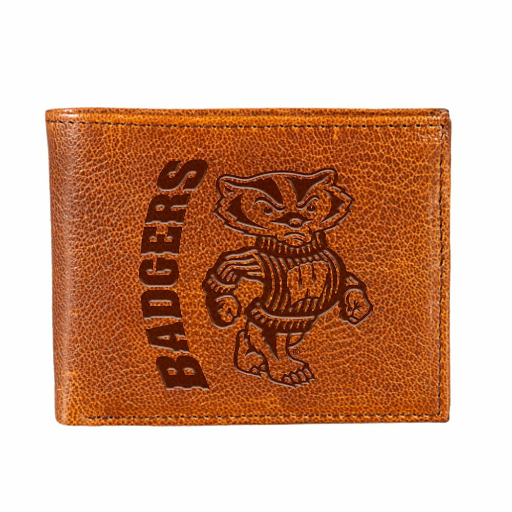 University of Wisconsin-Madison, Embossed Tumbled Leather Passcase Bi- - Collegiate Home