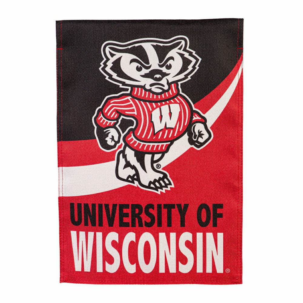 University of Wisconsin-Madison Burlap Flag GDN Size - Collegiate Home