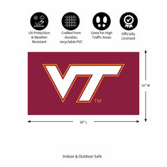 Full Color PVC Mat, 16" x 28", Virginia Tech - Collegiate