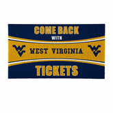 28" x 16" PVC Trapper Mat, Come Back with Tickets, West Virginia Unive - Collegiate