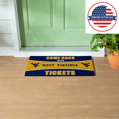 28" x 16" PVC Trapper Mat, Come Back with Tickets, West Virginia Unive - Collegiate