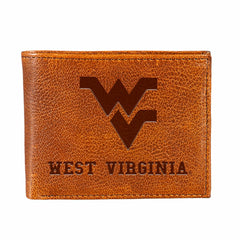 West Virginia University, Embossed 100% Genuine Tumbled Leather Passca - Collegiate Home
