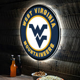 LED Wall Decor, Round, West Virginia University - Collegiate Home