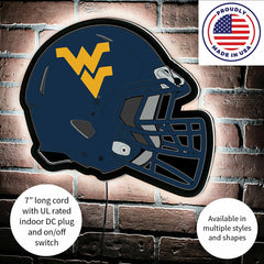 LED Wall Decor, Helmet, West Virginia University - Collegiate Home