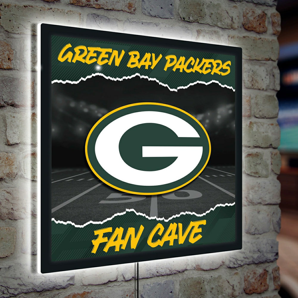 Green Bay Packers 23"H x 23"L LED Wall Decor, Edgelite, Square - Home NFL